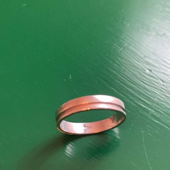 Sterling 925 pipe cut ring. Industrial style. Vintage approximate size 8US - Picture 2 of 6